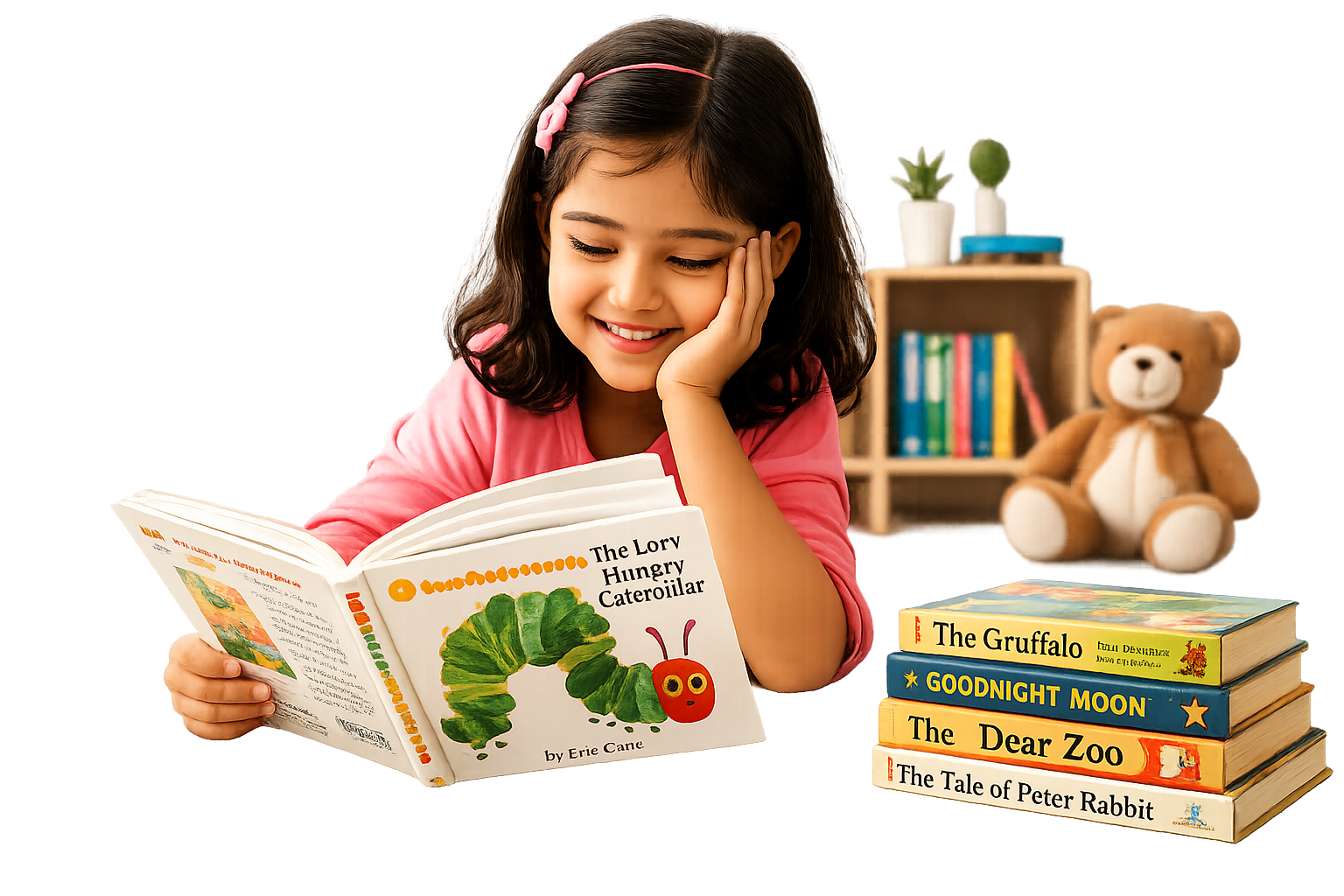 Happy child reading